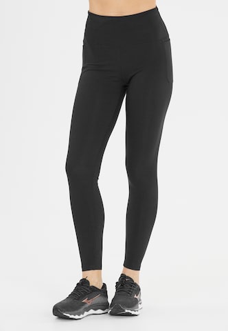 ENDURANCE Skinny Sportbroek 'Leager' in Zwart: voorkant