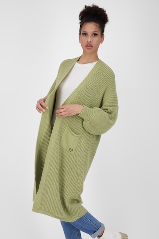 Alife and Kickin Knitted Coat 'SimaAK' in Green: front