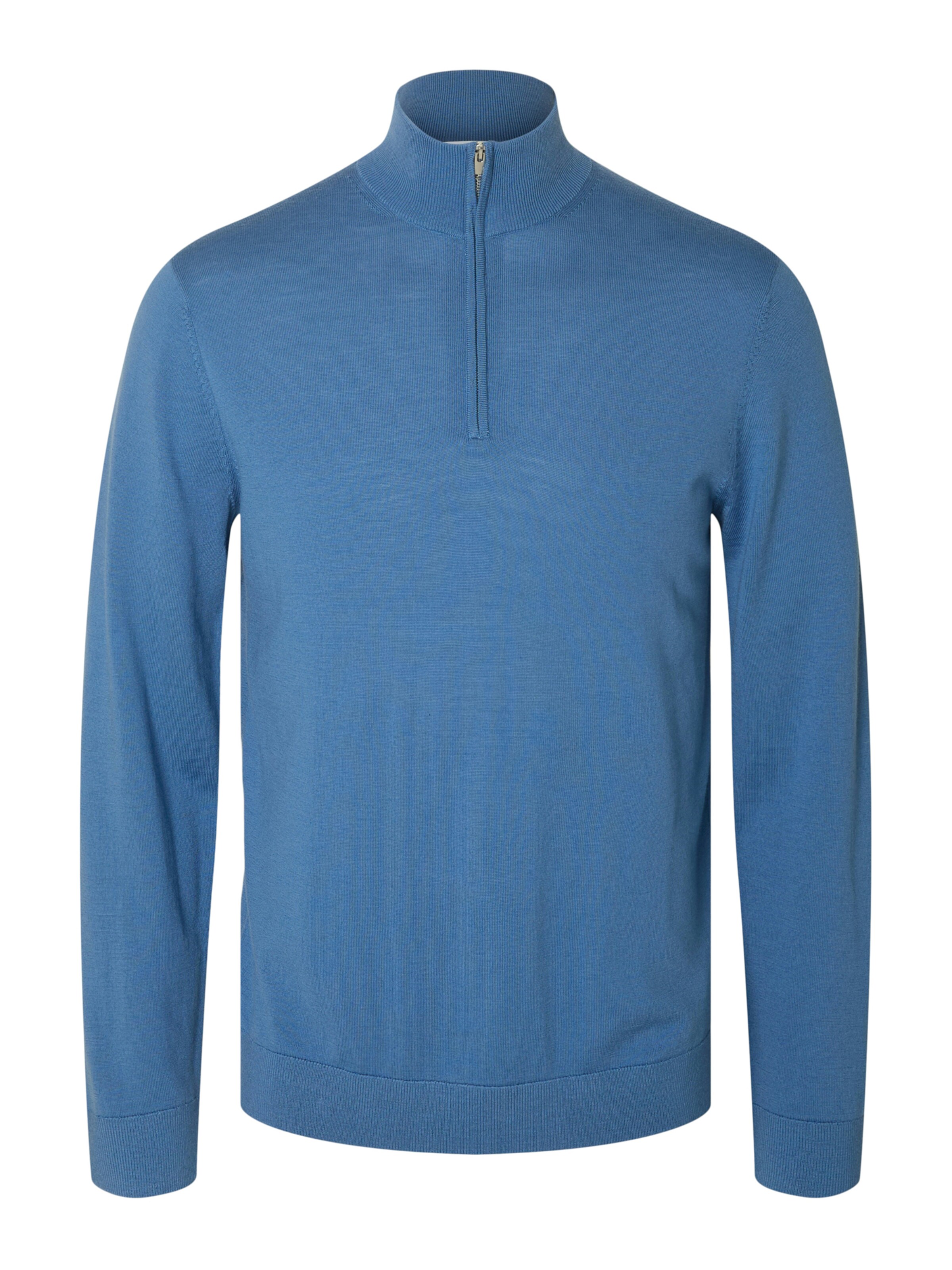 Pull-over 'SLHTRAY' SELECTED en bleu : devant