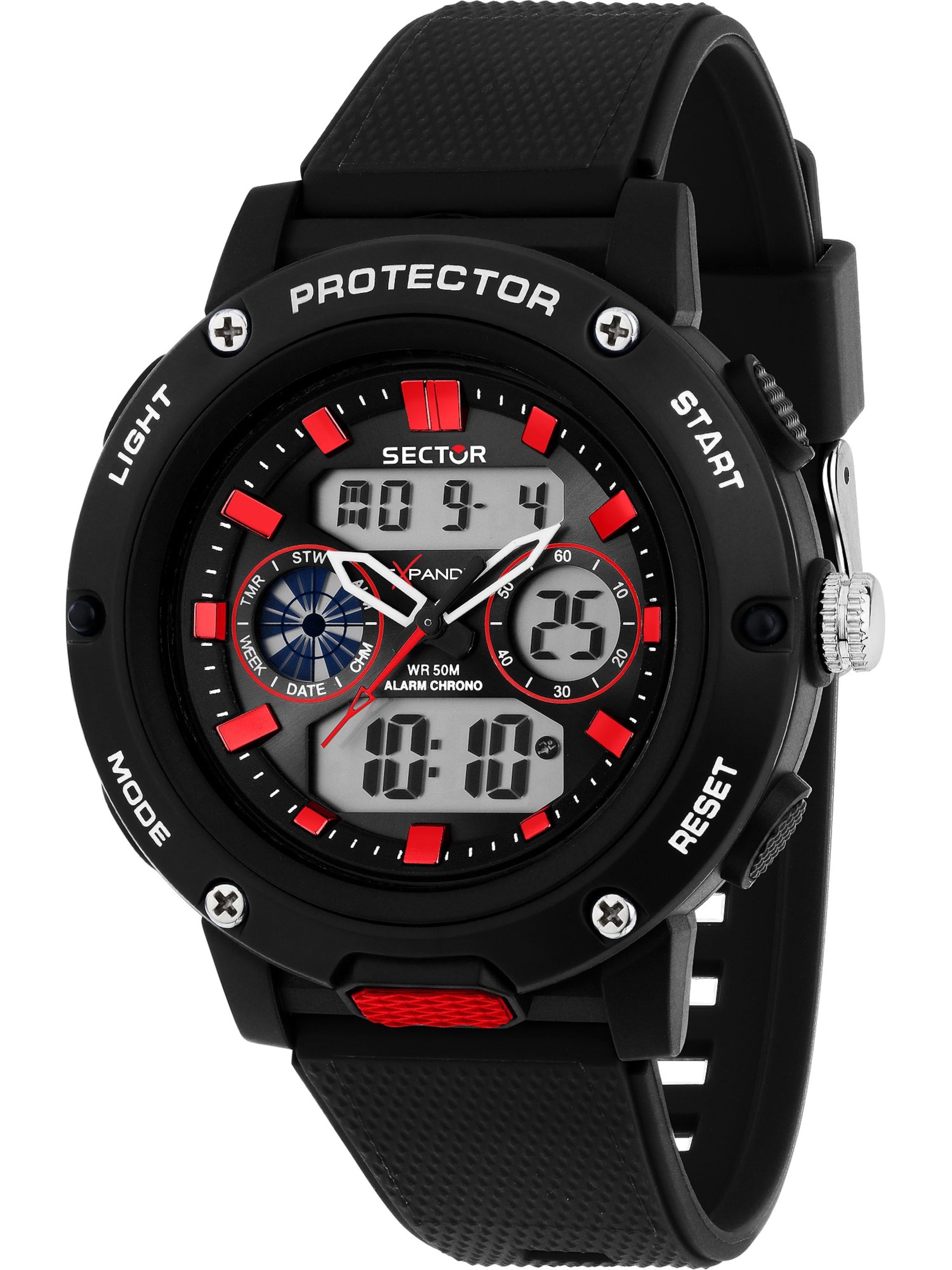 SECTOR Uhr in Schwarz: Vorderseite