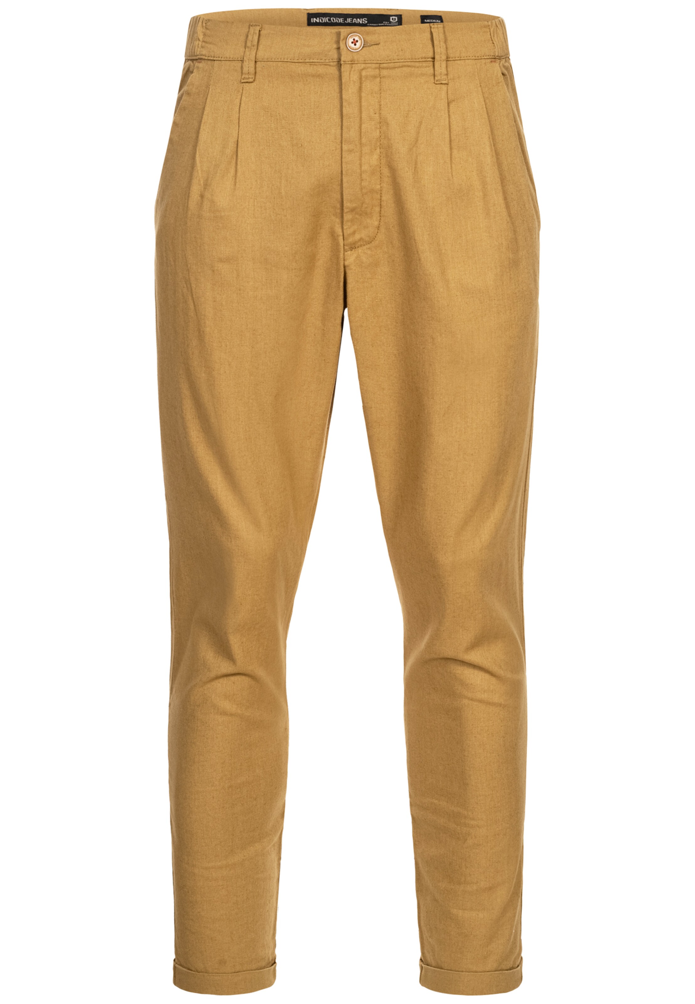 INDICODE JEANS Chinohose ' Cunningham ' in Braun: Vorderseite