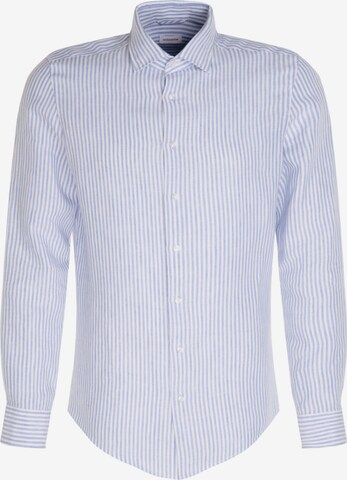 SEIDENSTICKER Slim fit Zakelijk overhemd 'SMART LINEN' in Blauw: voorkant