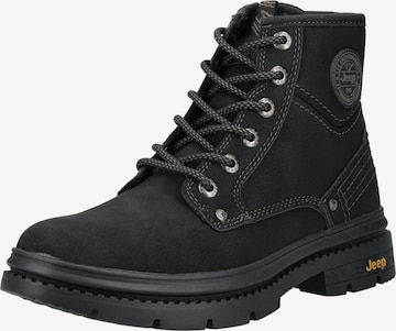 Bottines à lacets Jeep en noir : devant