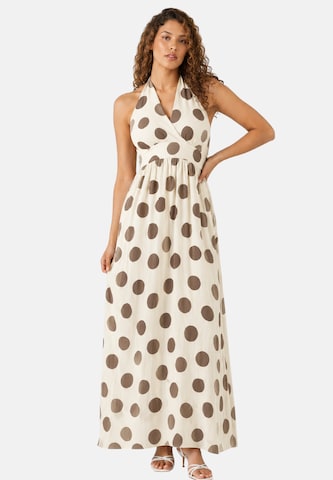 Elara Kleid in Beige: Vorderseite