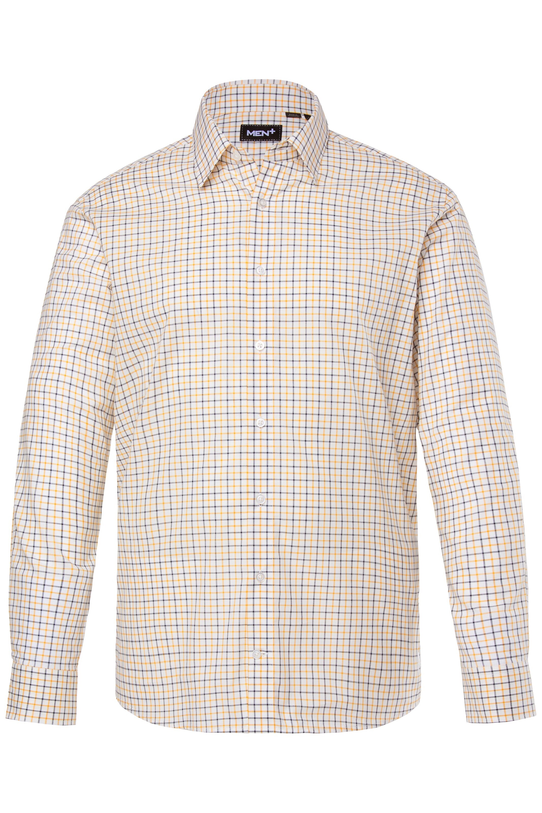 Men Plus Comfort fit Overhemd in Beige: voorkant