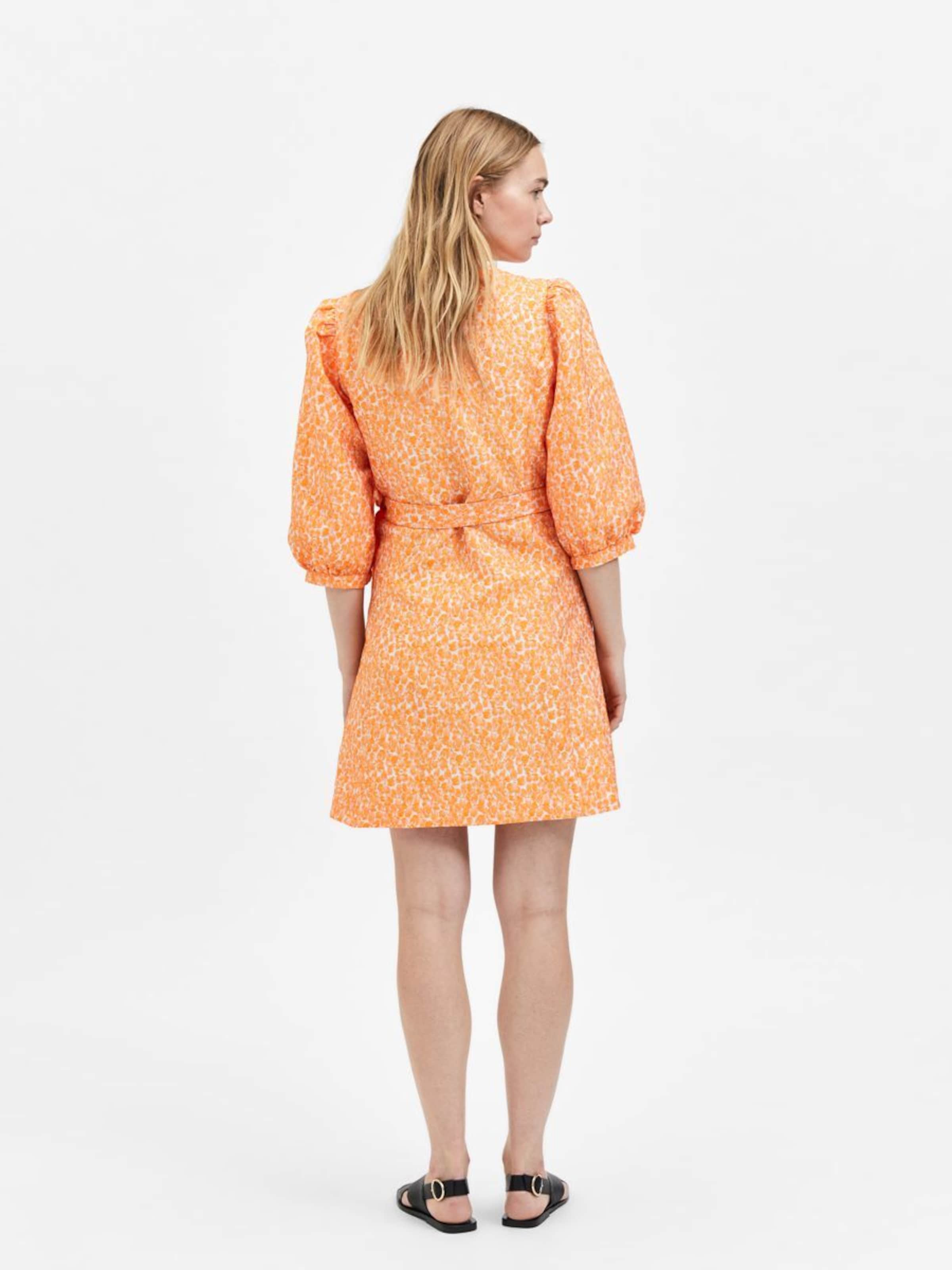 Frauen Große Größen SELECTED FEMME Kleid 'Jacquard' in Orange - DH53898