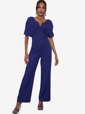 Chi Chi London Jumpsuit 'Fledermausärmel' in Blauw: voorkant