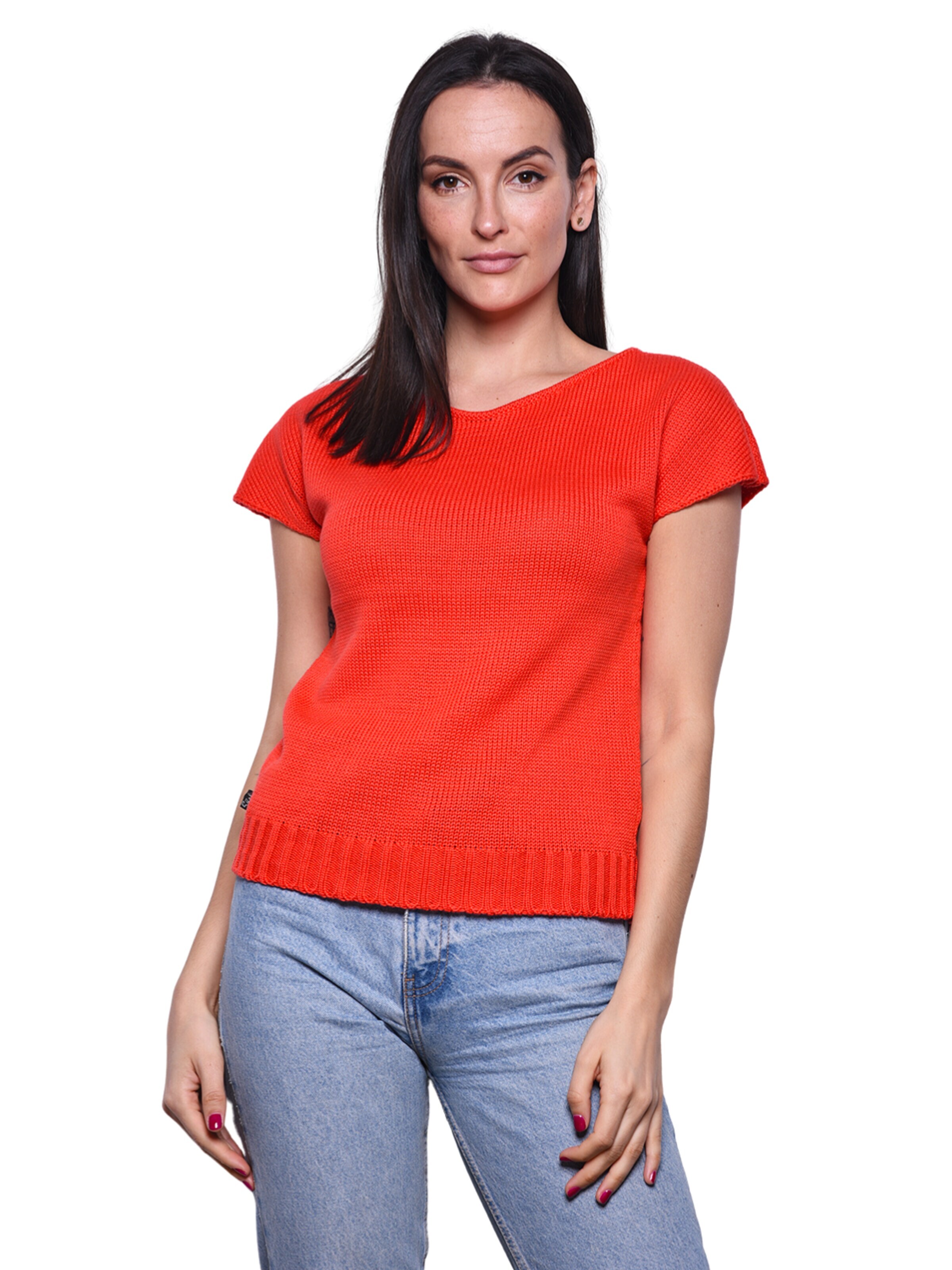 Süel knitwear Knitted top 'Carlos' in Orange: front