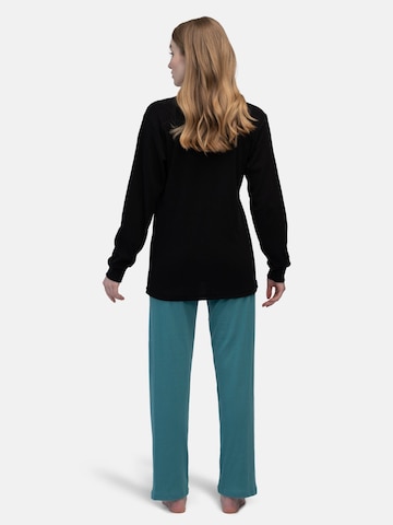 greenjama Pajama Shirt 'Derby-Rib' in Black