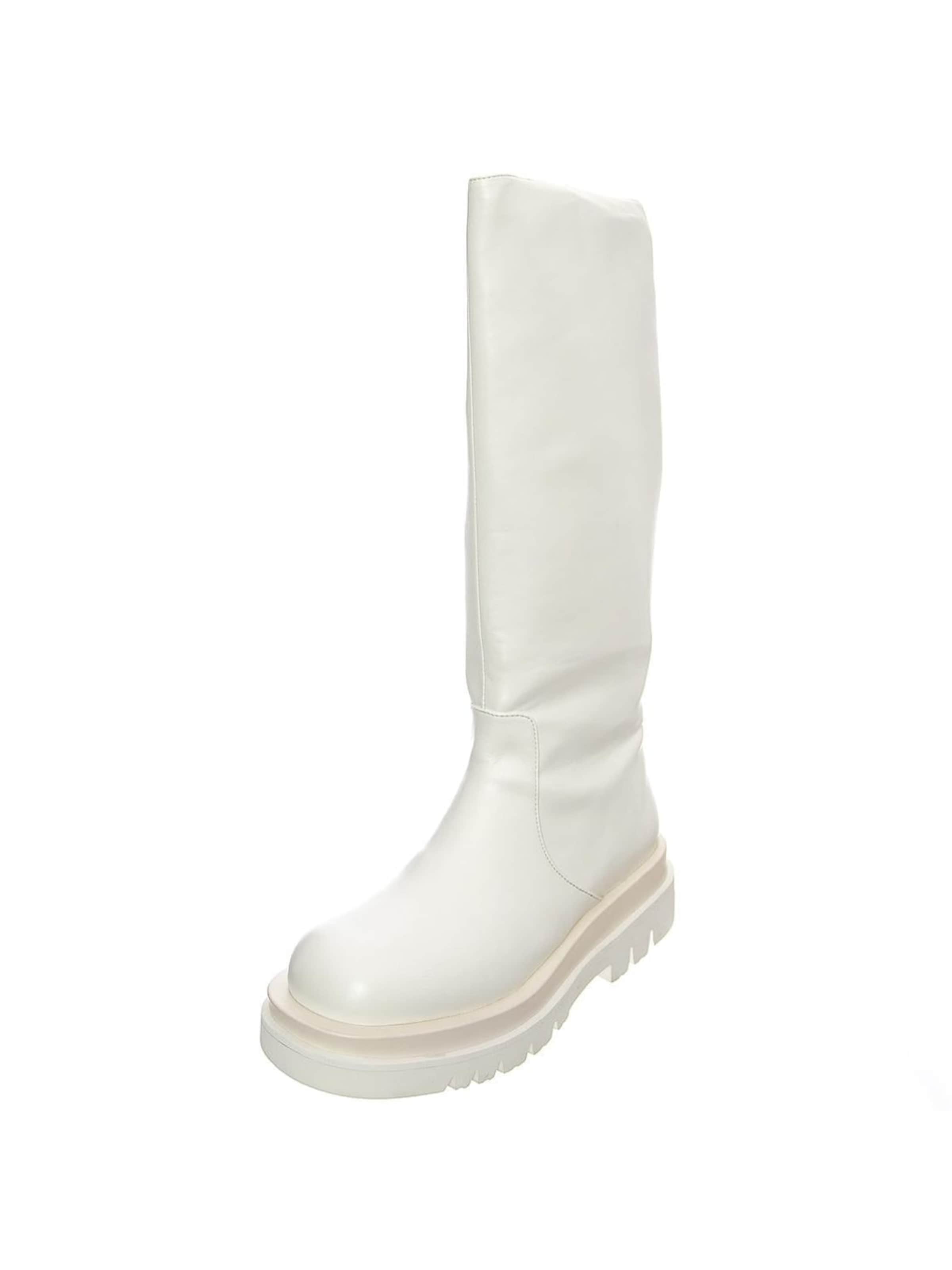 Jeffrey Campbell Kozaki 'Womens Tanked-Kh White Boots' w kolorze biały: przód