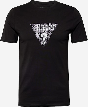 Tricou de la GUESS pe negru: față