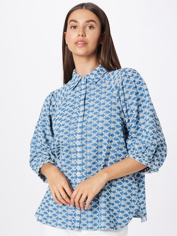 Line of Oslo - Blusa 'Drops' em azul: frente