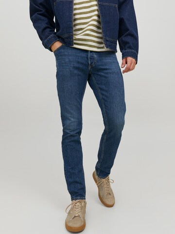 Coupe slim Jean 'Glenn Evan' JACK & JONES en bleu : devant