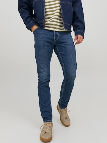 Slimfit Jeans 'Glenn Evan' de la JACK & JONES pe albastru: față