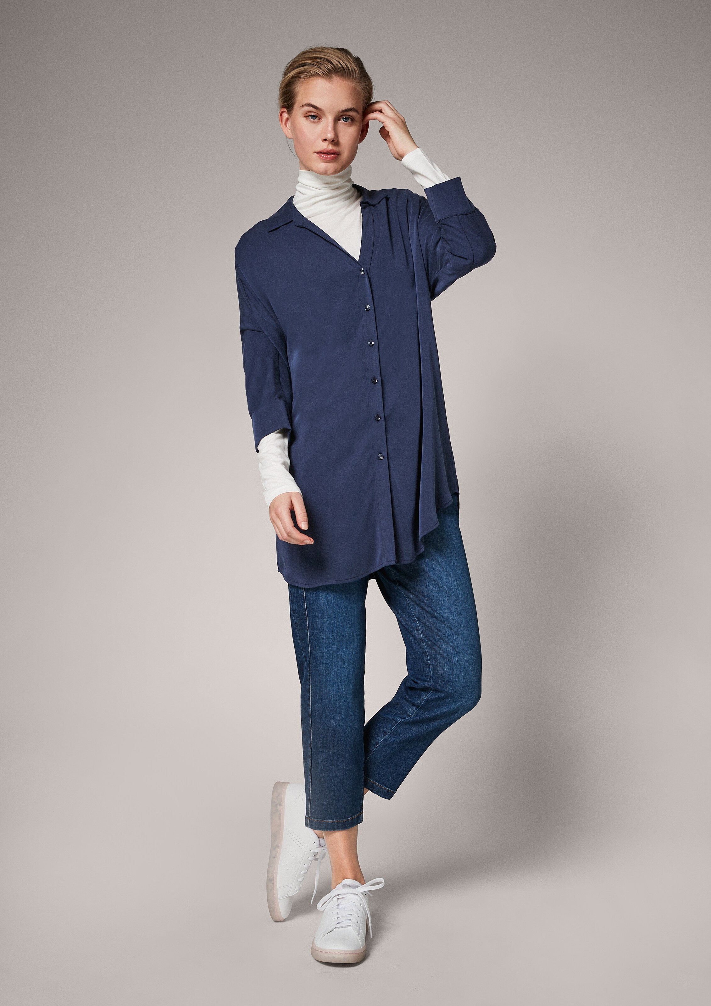 COMMA Bluse in Navy 