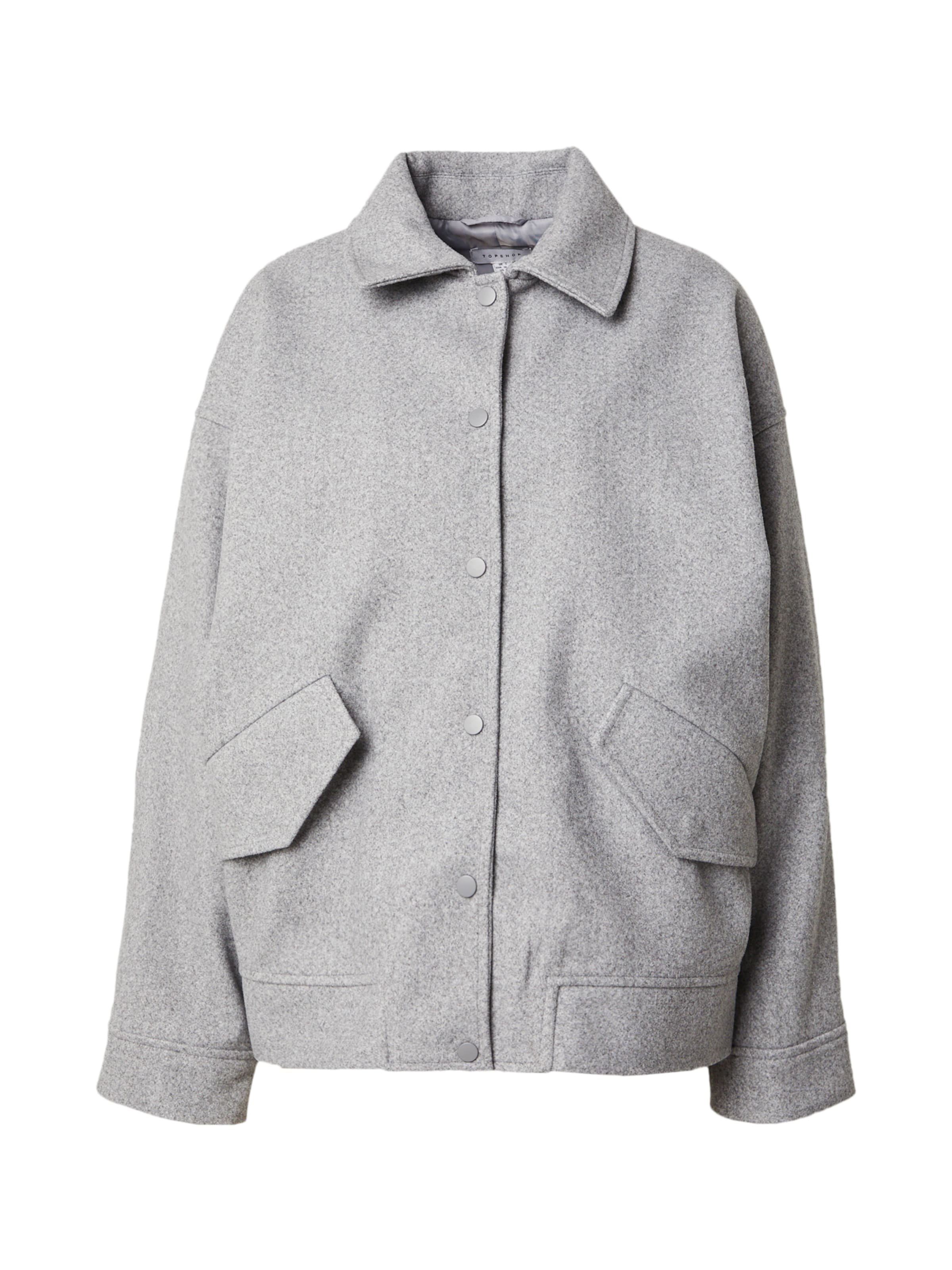 TOPSHOP Prechodná bunda - Sivá: predná strana