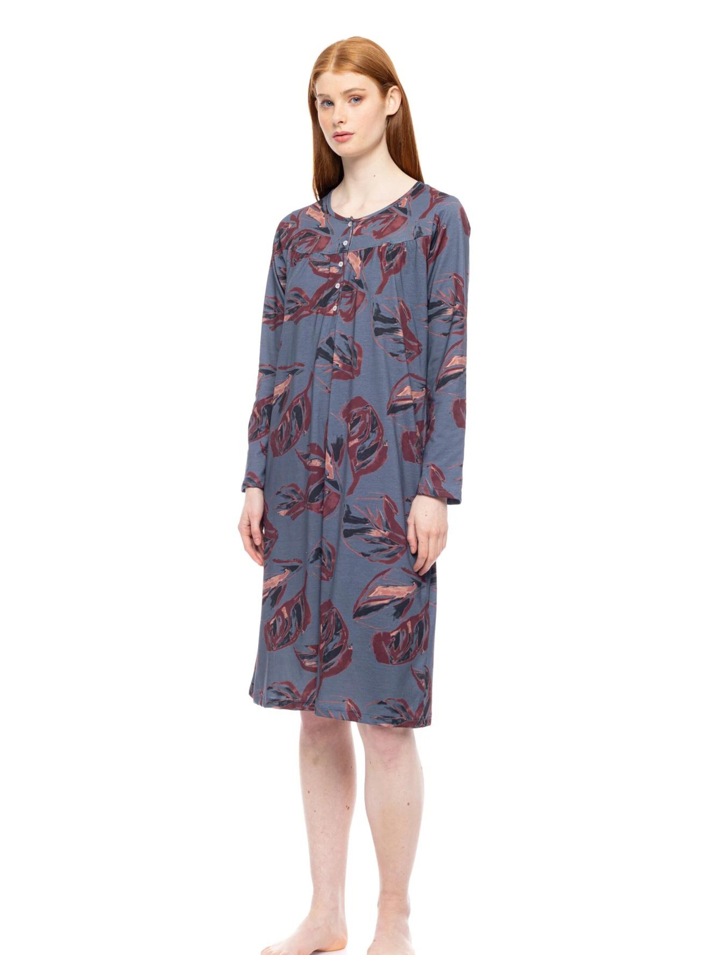 Pink Label Νυχτικιά 'NIGHTGOWN CLASSIC WINTER BLOOM' σε μπλε