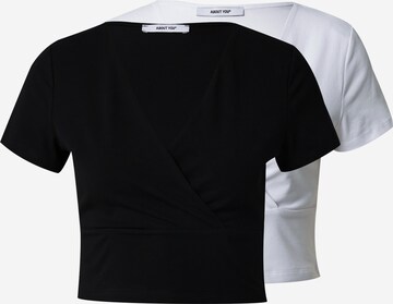 T-shirt '2er pack top' ABOUT YOU en noir : devant