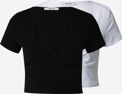 ABOUT YOU Camisa '2er pack top' em preto / branco, Vista do produto