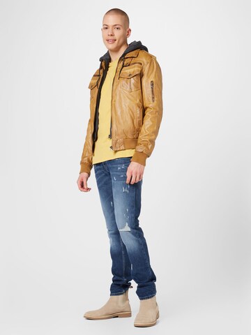 INDICODE JEANS Regular Fit Overgangsjakke 'Aaron' i beige