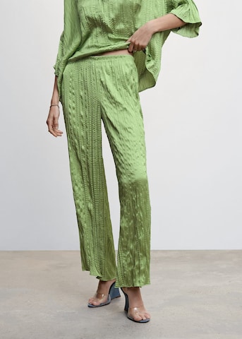 MANGO Loosefit Kalhoty – zelená: přední strana