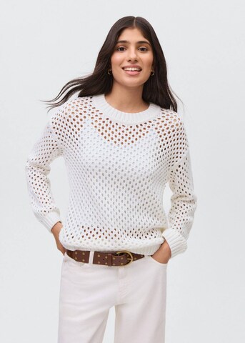 MANGO TEEN Pullover 'Calados' in Weiß: Vorderseite