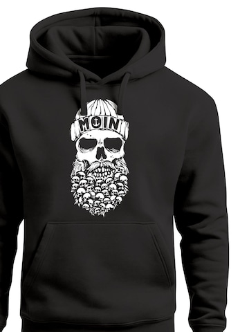 Neverless Sweatshirt 'Moin Skull' in Black