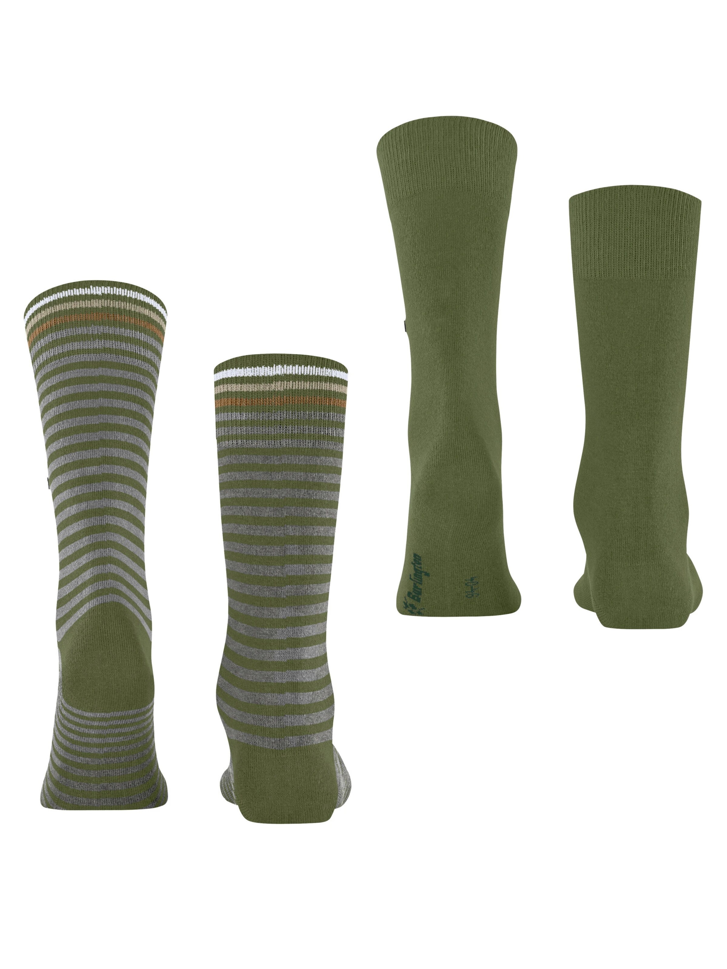 BURLINGTON Socks 'Everyday Stripe 2-Pack' in Green