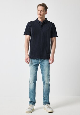 Street One MEN Slub Jersey Poloshirt in Blau