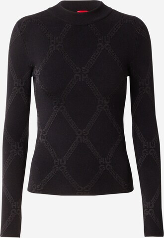 HUGO Sweater 'Sater' in Black: front
