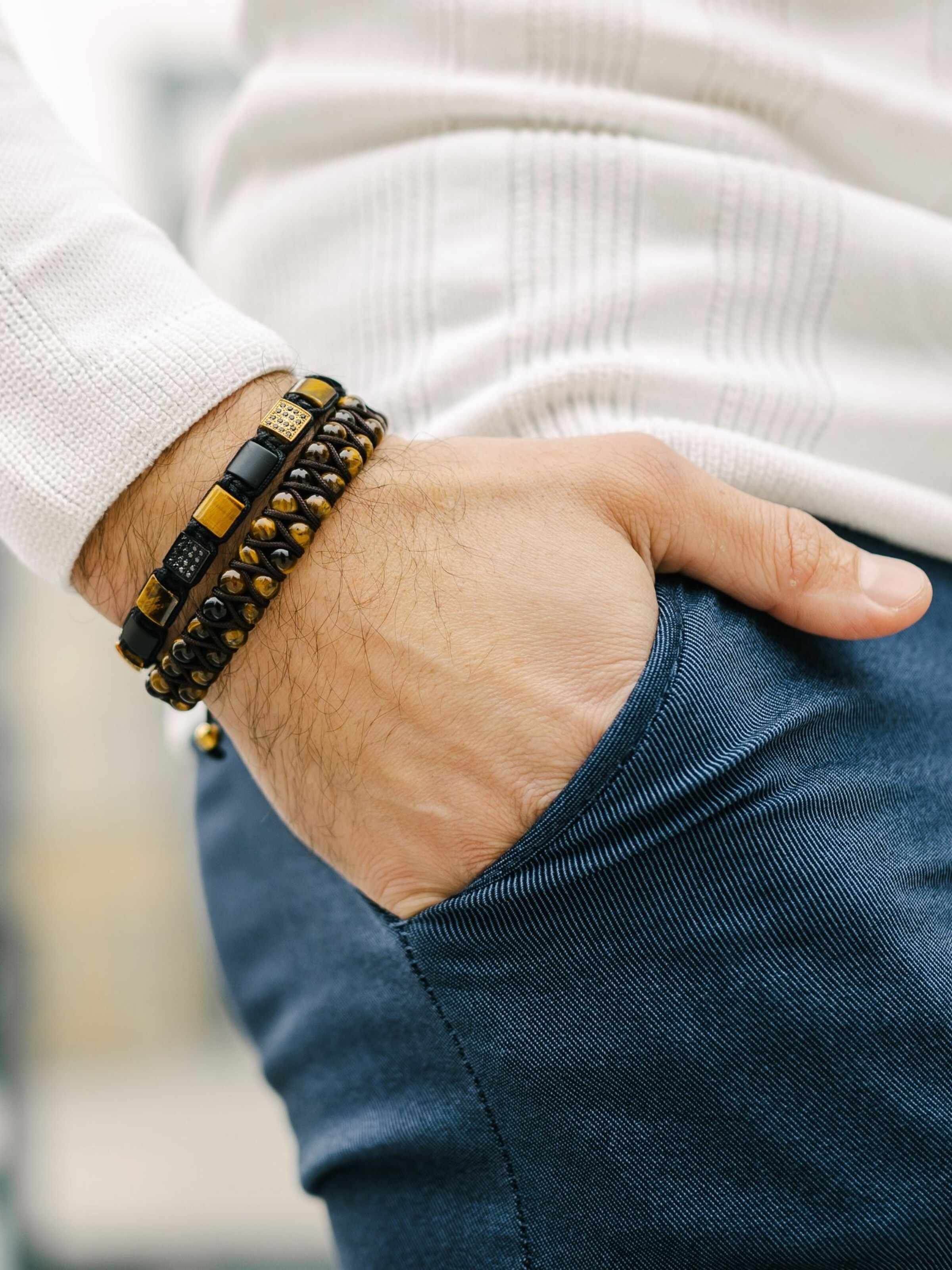 GT Collection Armband 'Double-Bead' in Braun