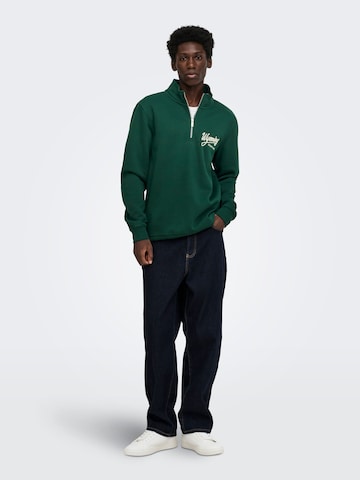 Only & Sons Sweatshirt 'ONSConnor' in Grün