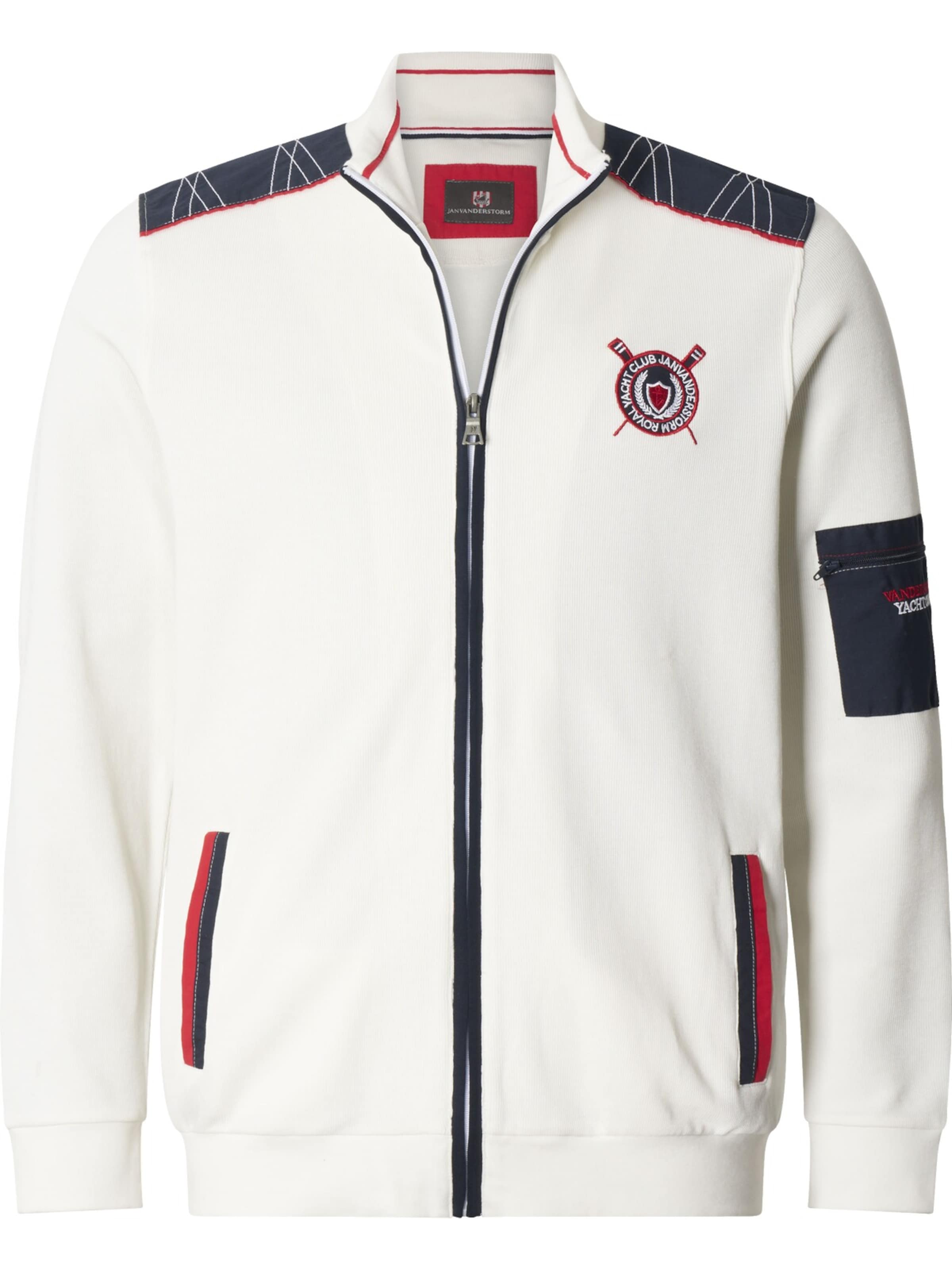 Jan Vanderstorm Zip-Up Hoodie 'Atli' in White: front