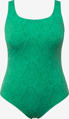 Ulla Popken T-shirt Swimsuit in Green: front