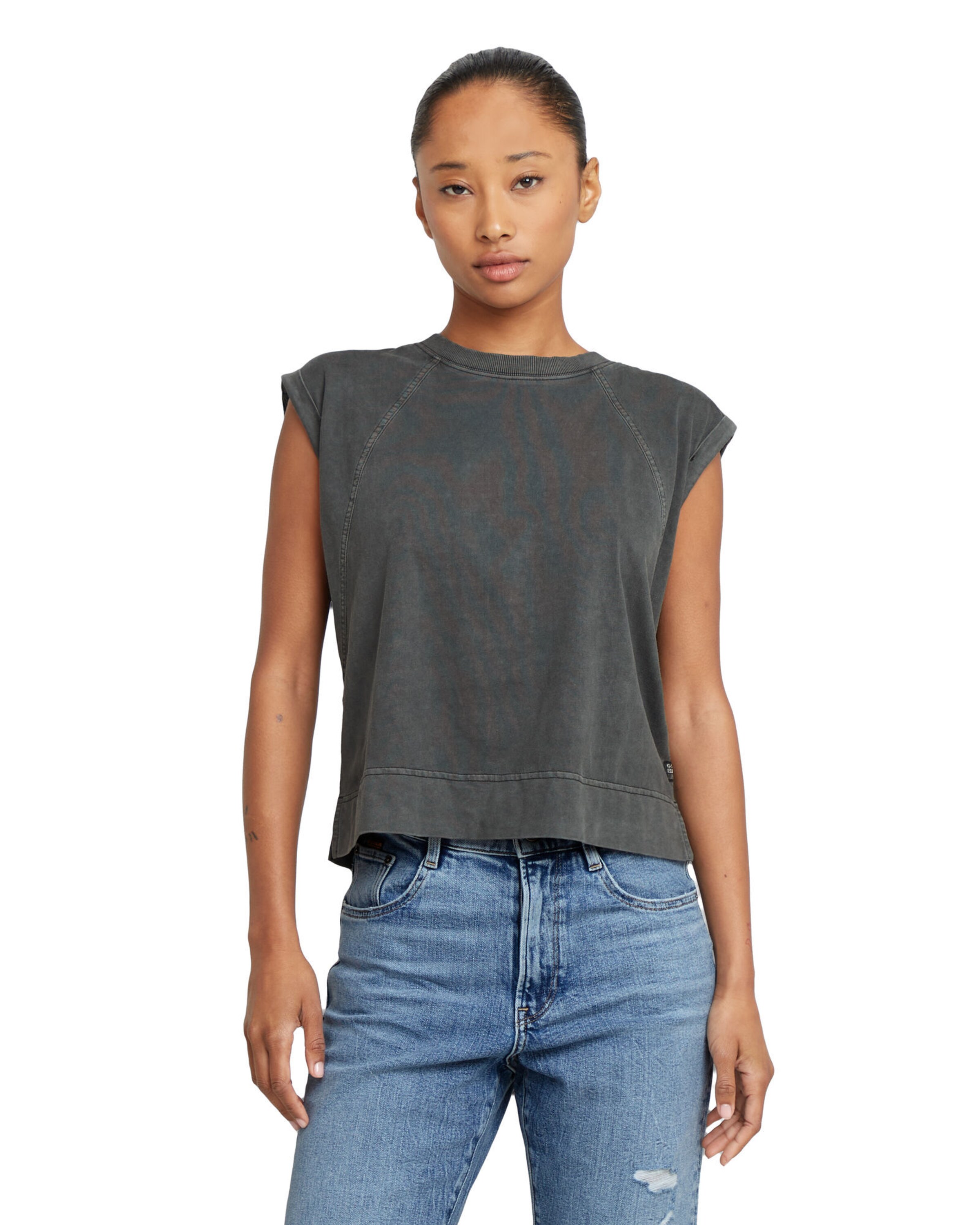 T-shirt 'Back zip' G-STAR en gris : devant