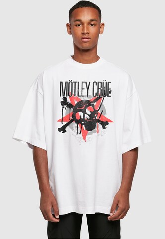 Merchcode Shirt 'Motley Crue - Montage Skull' in Wit: voorkant
