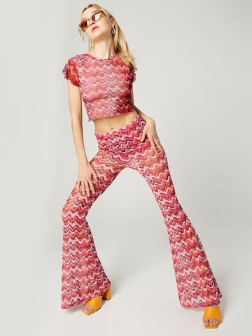 Hoermanseder x About You Flared Pants 'Lynn' in Pink