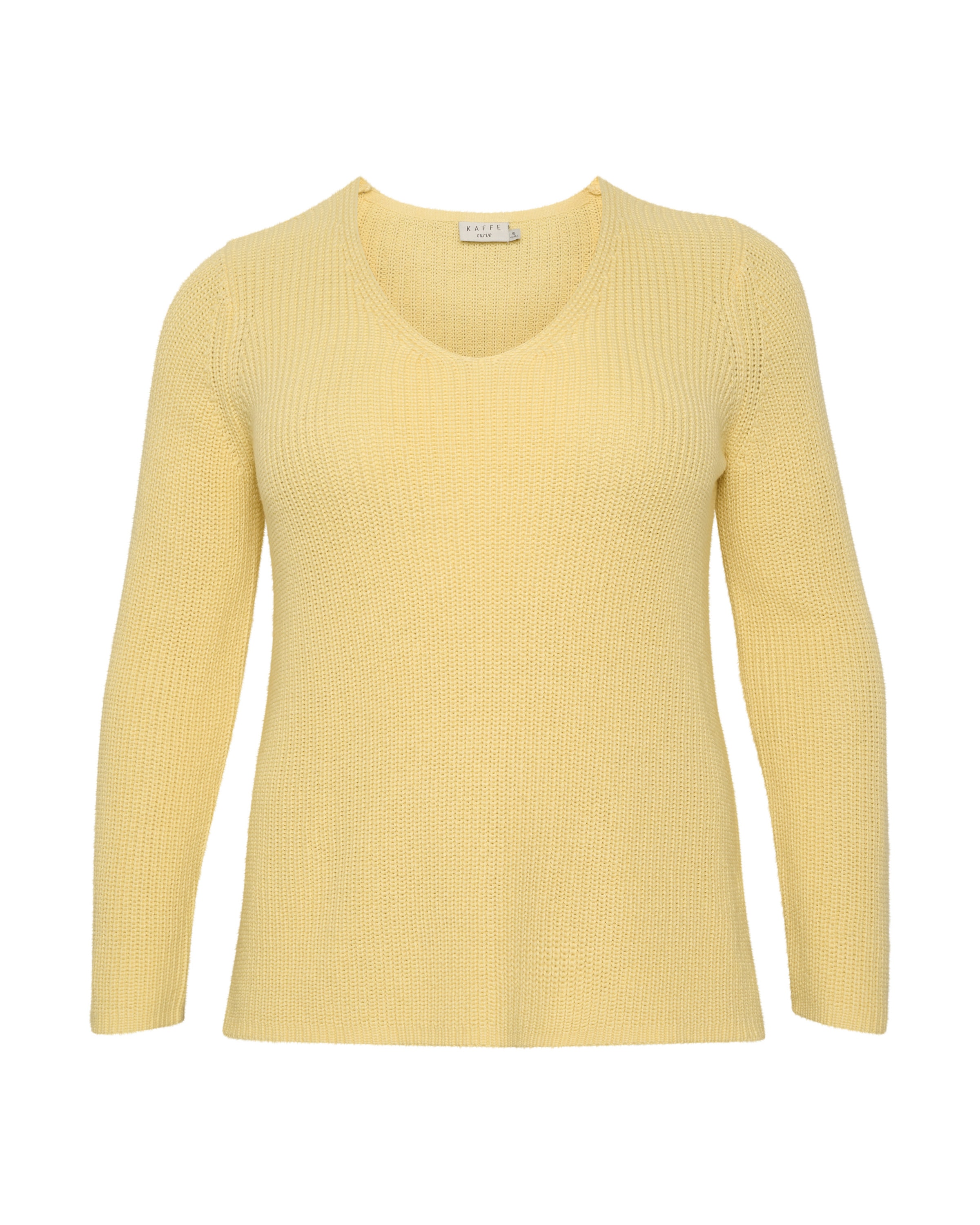 Pull-over KAFFE CURVE en jaune : devant
