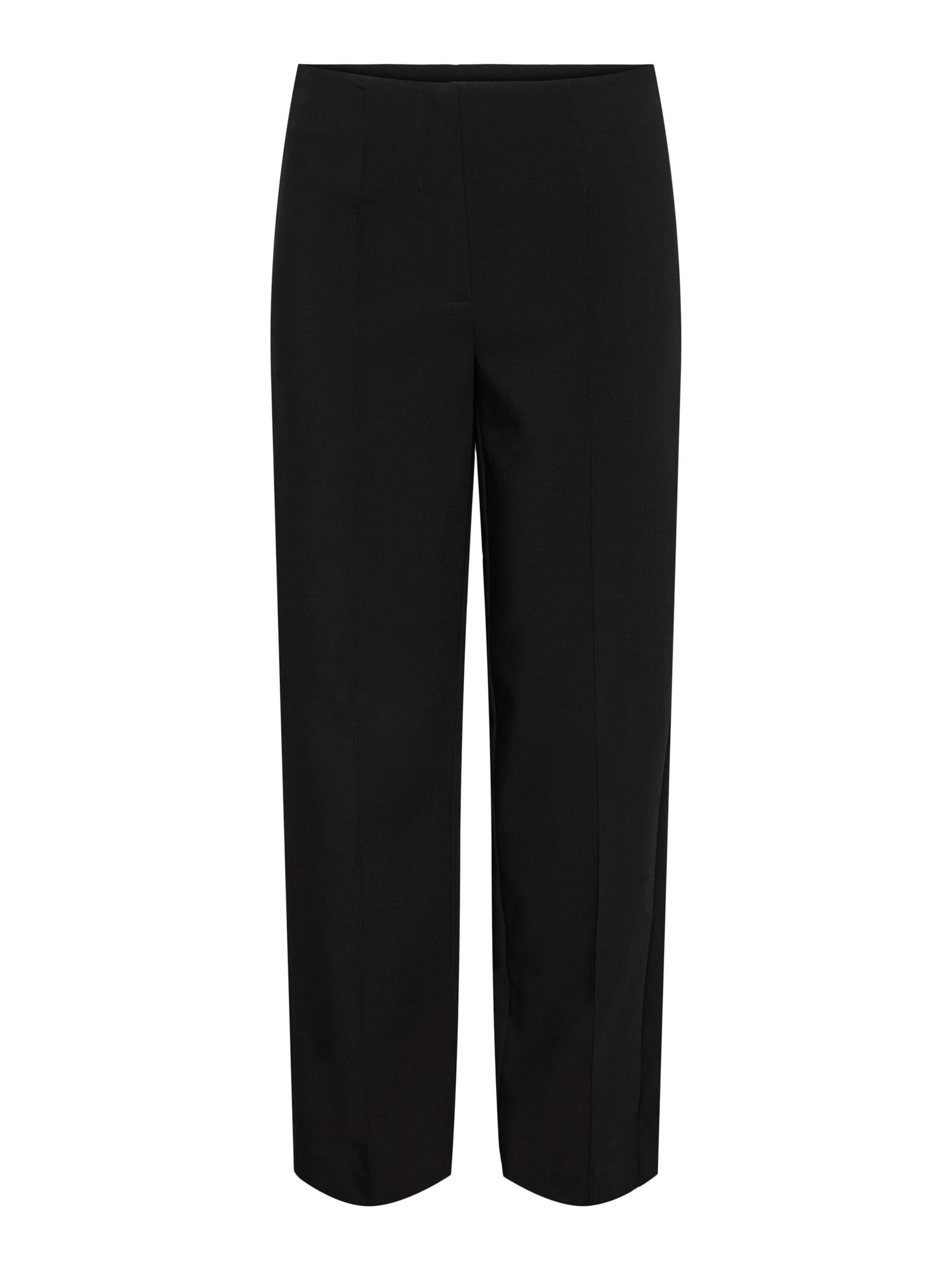 YAS Regular Veckad byxa 'POCKA' i svart: framsida