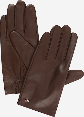 TOMMY HILFIGER Γάντια με δάχτυλα σε καφέ: μπροστά