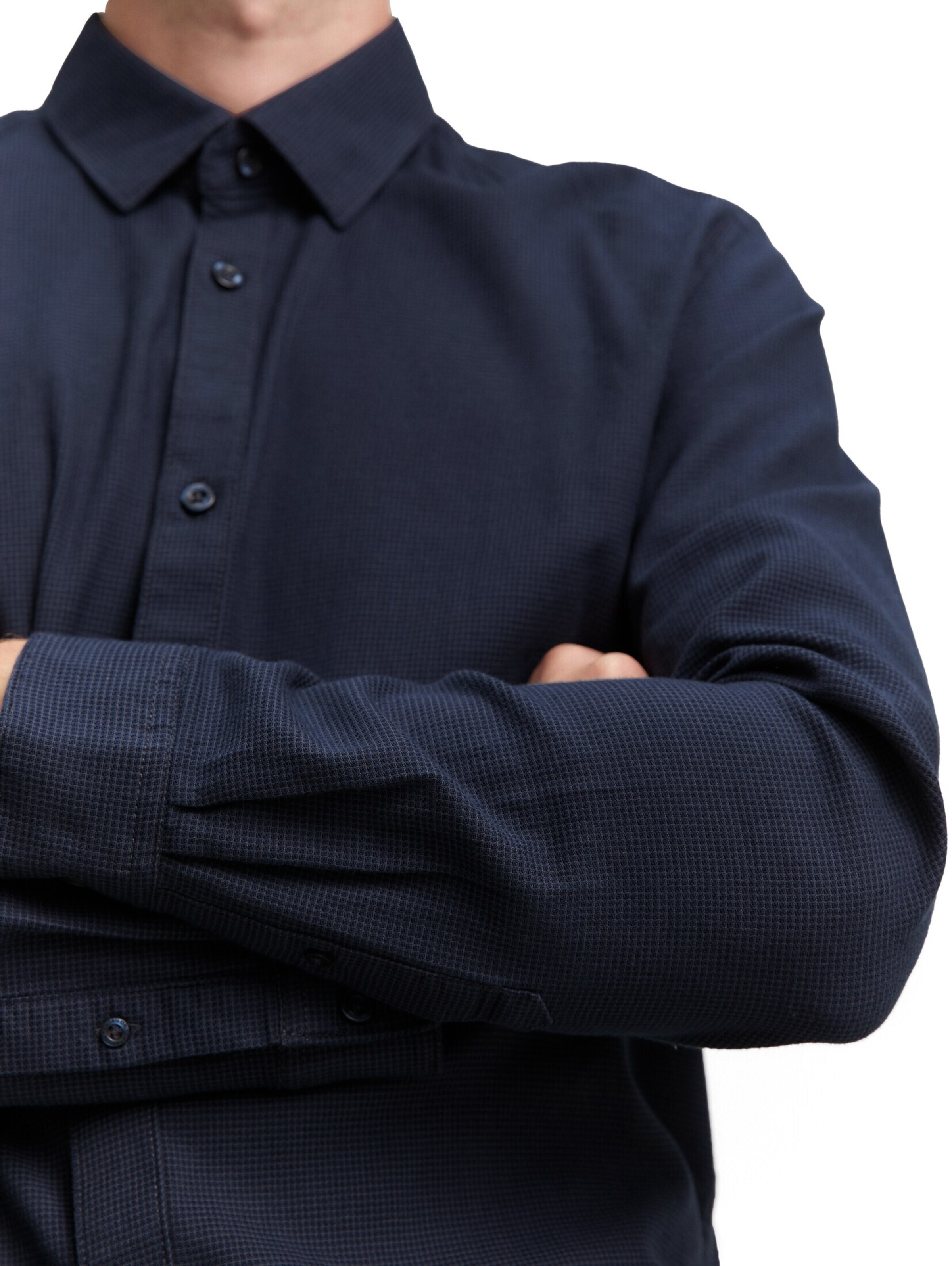 TOM TAILOR Slim fit Overhemd in Blauw