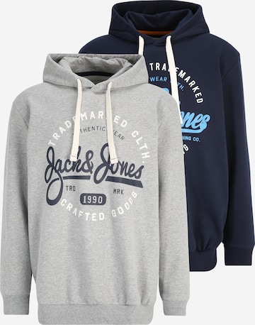 zils Jack & Jones Plus Sportisks džemperis 'MIKK': no priekšpuses