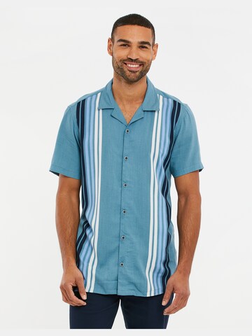 Threadbare Regular fit Button Up Shirt 'Tenpin' in Blue: front