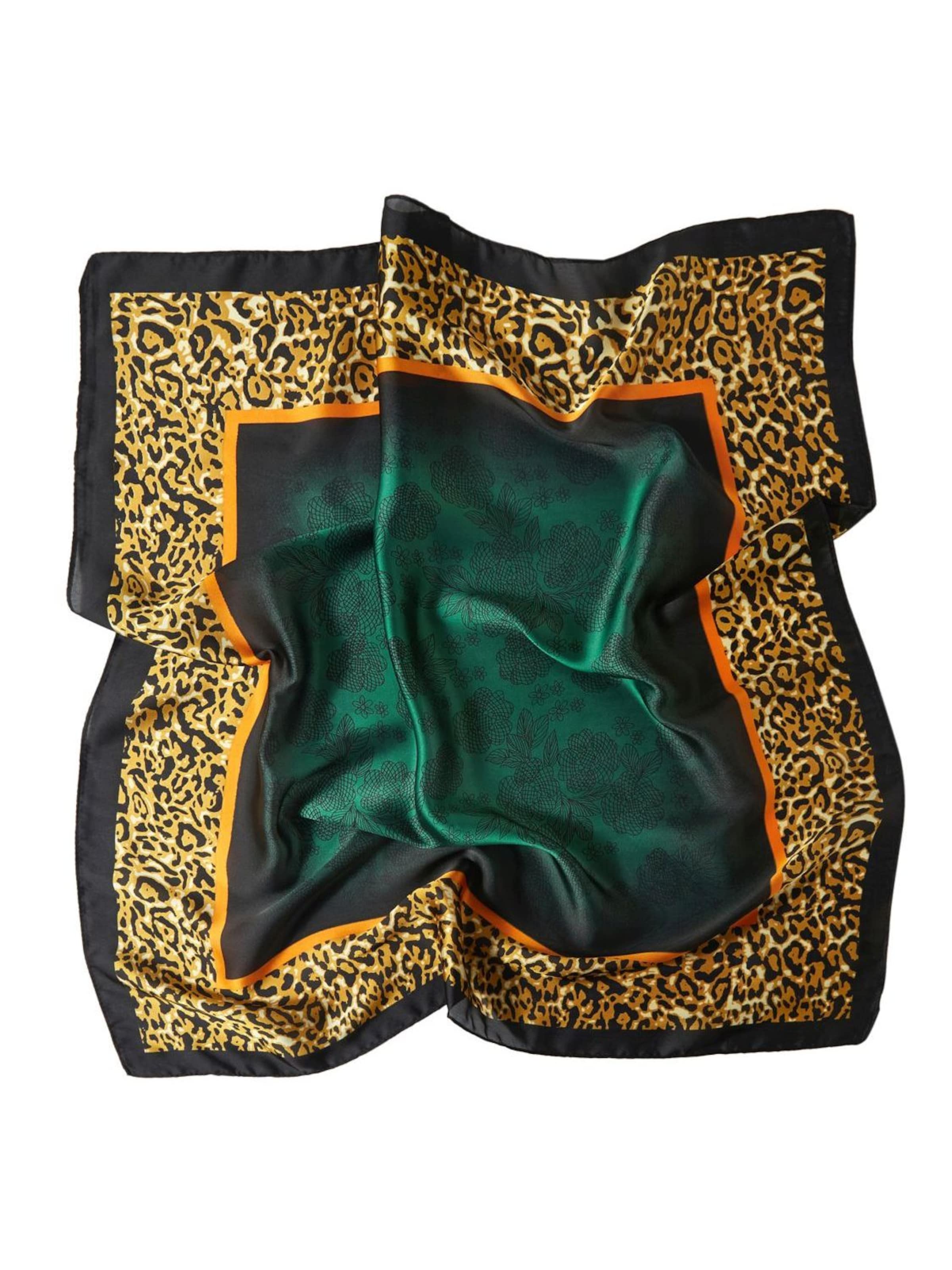 alberto cabale Scarf 'Petit carré de Soie Chetaah Cléo' in Green: front