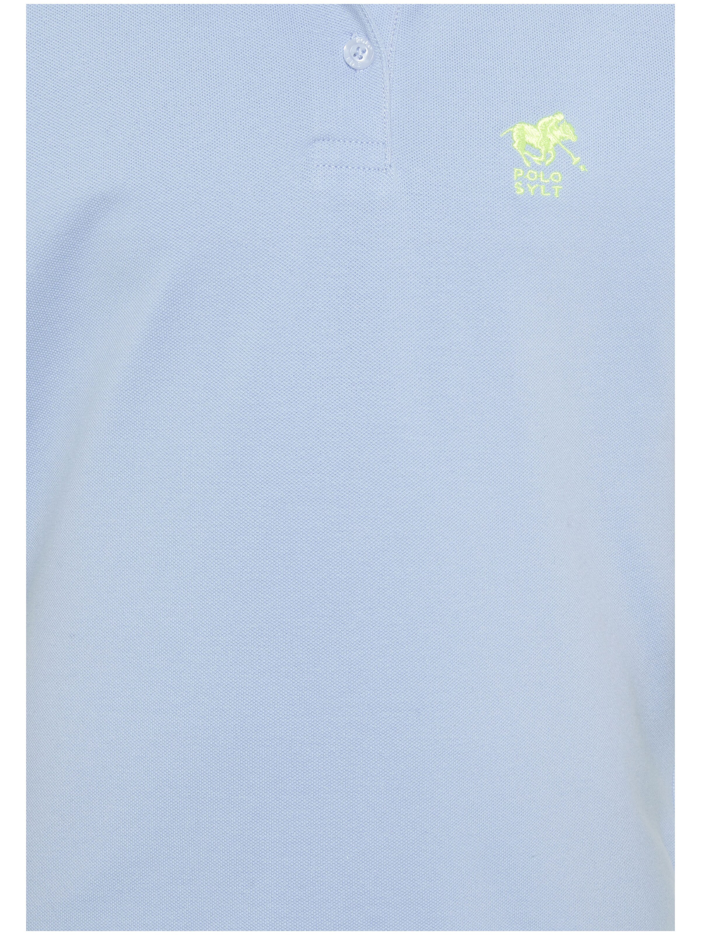 Polo Sylt Shirt ' im Basic-Look mit Label-Stitching ' in Blue