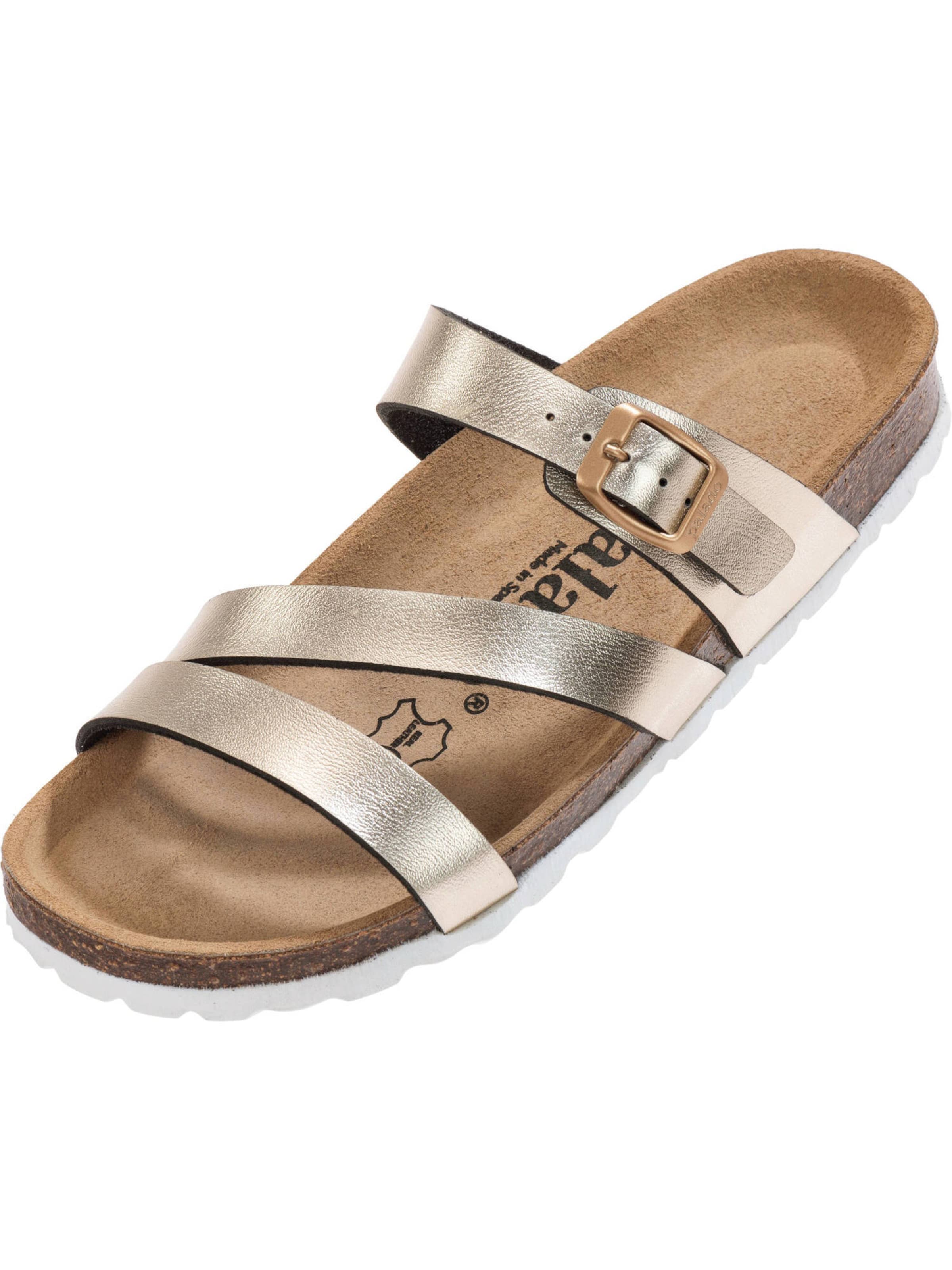 Palado Pantolette 'Ikaria' in Gold: Vorderseite