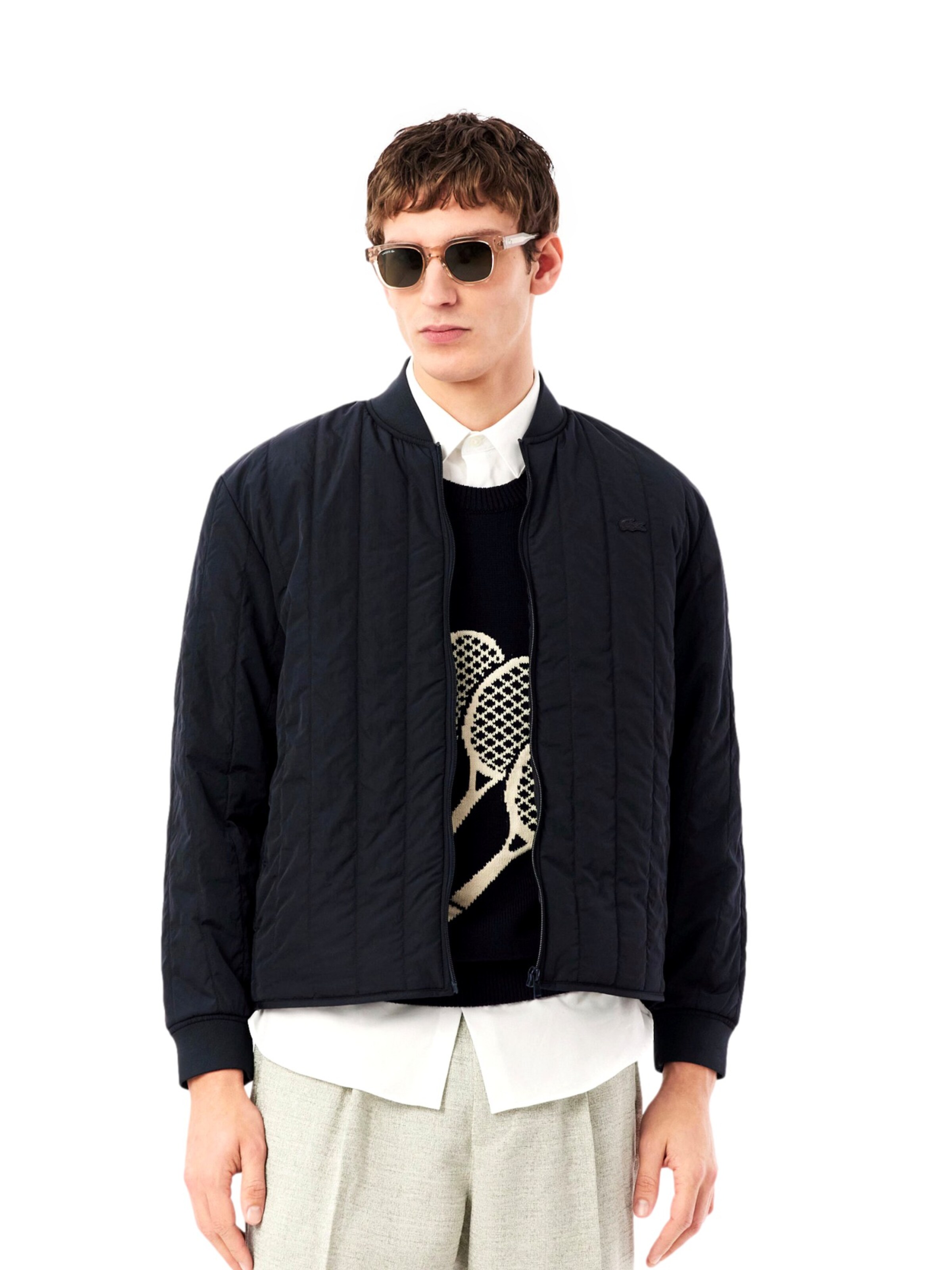 Veste mi-saison LACOSTE en noir : devant