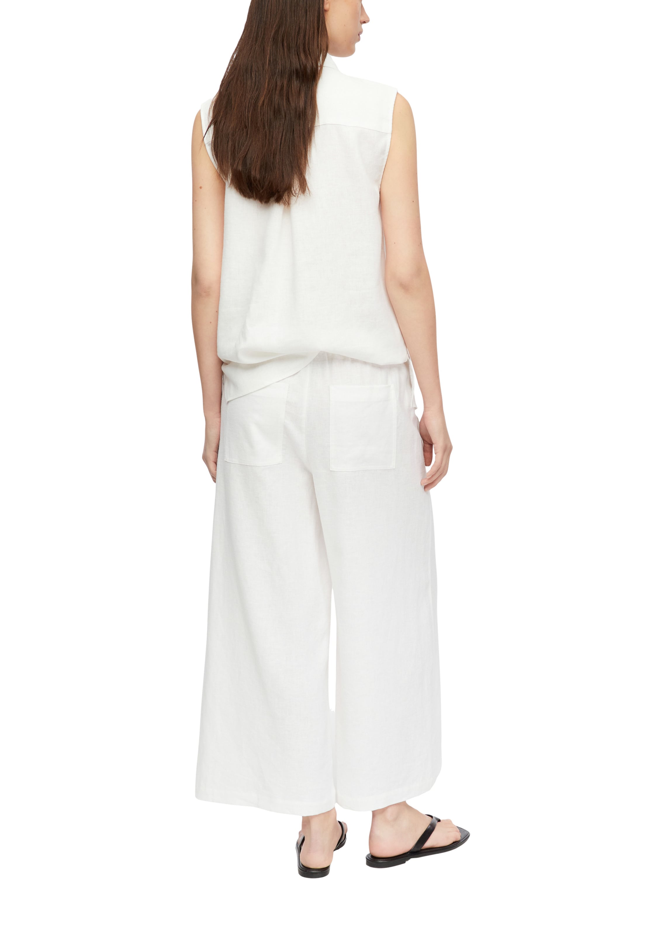 COMMA Wide Leg Hose in Weiß