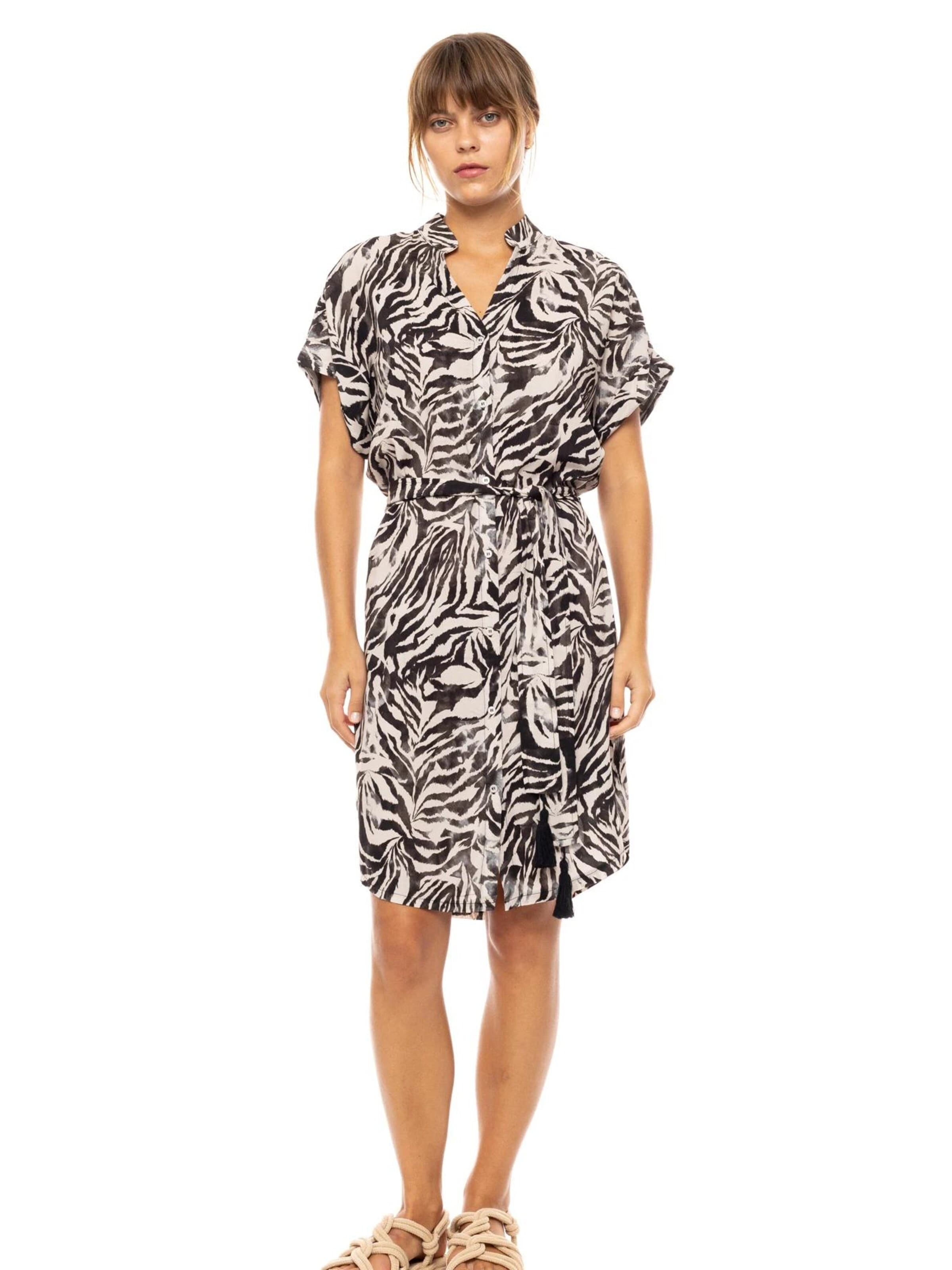 Pink Label Καλοκαιρινό φόρεμα 'BEACHWEAR BLACK LEOPARD' σε μαύρο: μπροστά
