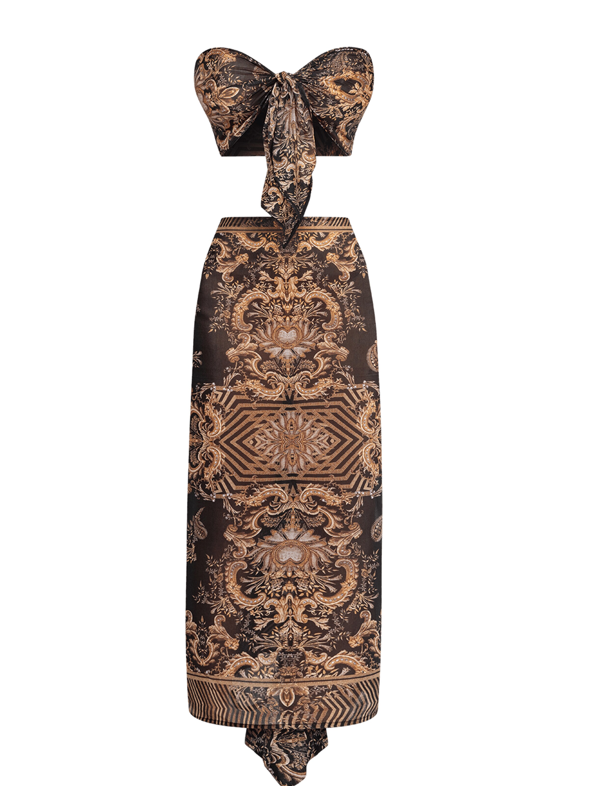 JIORO Strandkleid 'Golden Stripes'‌‌‌‌‌‌ in Mischfarben: Vorderseite